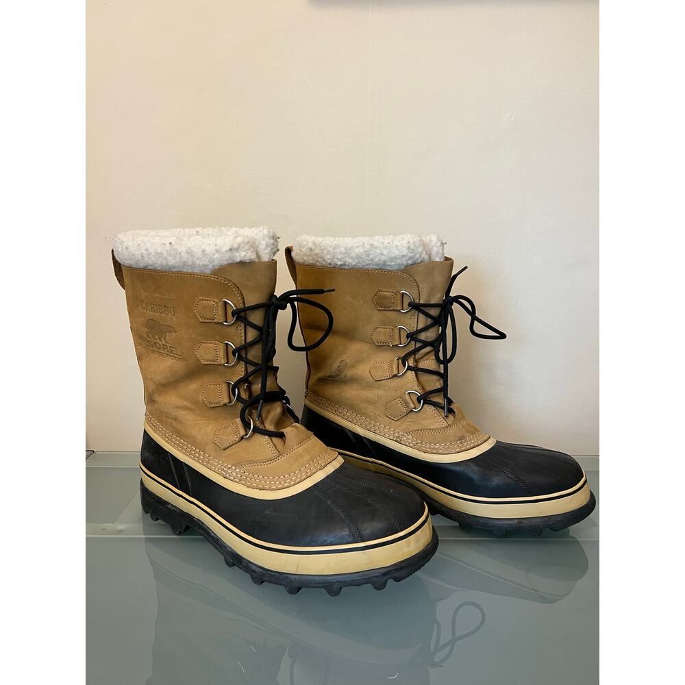 Sorel mens caribou EUC size 14 winter snow boots insulated waterproof leather - Picture 2 of 6